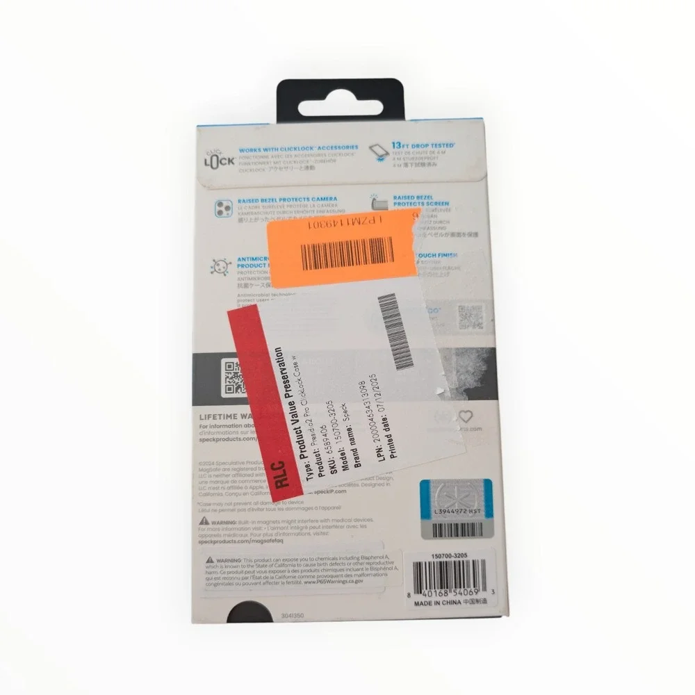 E2-O Speck Presidio2 Pro MagSafe w/ClickLock Case for iPhone 16 Pro‎ - Black